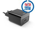 HAMA Rychlá nabíječka, USB-C, PD, 20W, černá