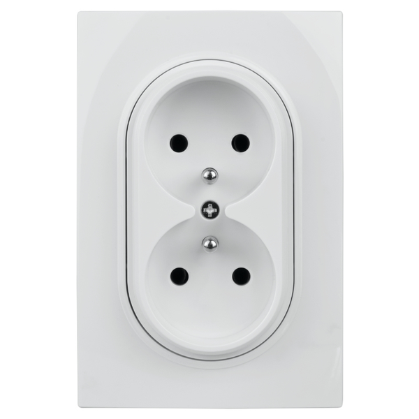 Dvojitá zásuvka ELECTROMALT OVAL OVA1029W, bílá