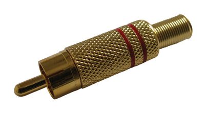 CINCH konektor kabel kov zlatý červený