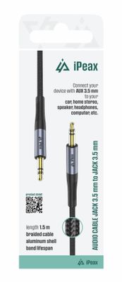 Adaptér 3,5 mm jack / 3,5 mm jack 1,5 m čierny