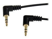 3.5mm Slim Audio Cable - Right Angle - Male/Male - Aux Cable (MU1MMS2RA) - Audio kabel - mini-phone stereo 3.5 mm s piny (male) do mini-phone stereo 3.5 mm s piny (male) - 30 cm - černá - konektor s pravým úhlem