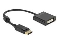 Video adaptér - jeden spoj - DisplayPort (M) do DVI-I (F) - DisplayPort 1.2 - 20 cm - podporuje 4K, aktivní - černá