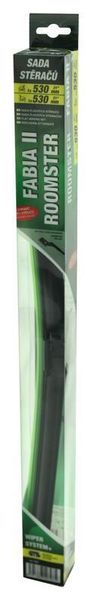 Ploché stěrače COMPASS FLAT SET 530+530 mm GREEN FAB II
