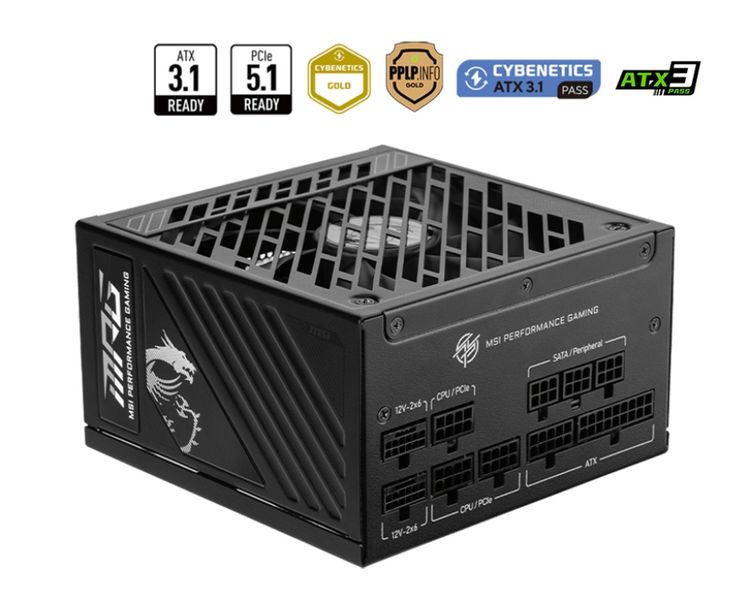 MSI zdroj MPG A1250GS PCIE5 1250W 80PLUS GOLD m