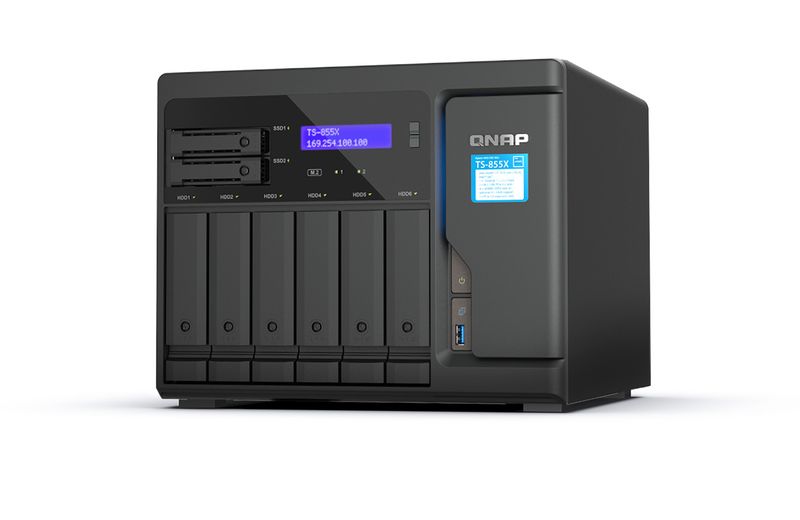 QNAP TS-855X-8G (8core 2,8GHz, 8GB RAM, 6x 3,5"+2x 2,5", 2x M.2 NVMe, 2x PCIe, 1x 10GbE, 2x 2,5GbE)