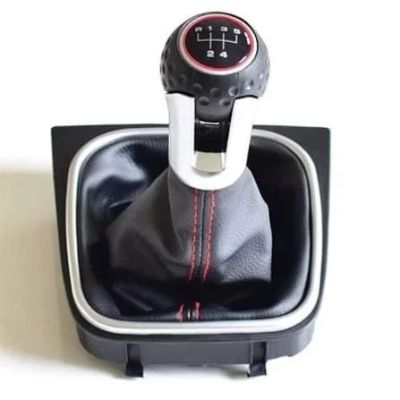 Řadicí páka s manžetou VW Golf V 2003 - 2008 5-stupňová převodovka červené prošití