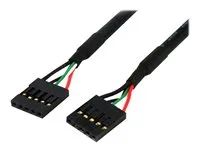 USB cable - 5 pin IDC (F) to 5 pin IDC (F) - USB 2.0 - 2 ft - black - USBINT5PIN24 - Kabel USB - 5pinový IDC (F) do 5pinový IDC (F) - USB 2.0 - 60.7 cm - černá