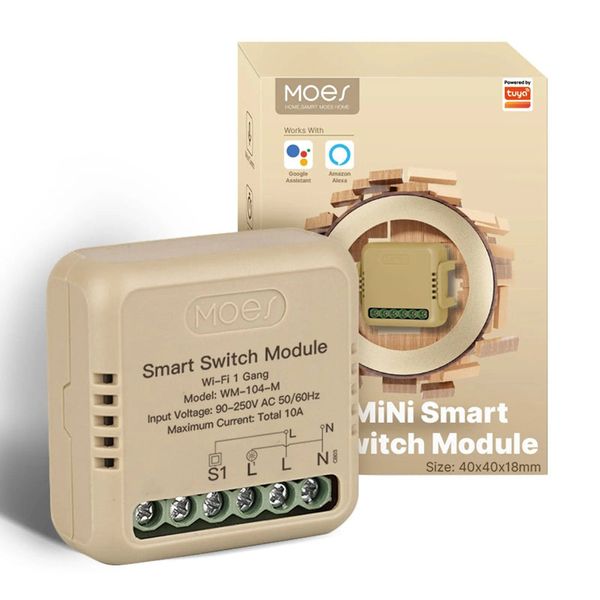 Smart ovladač osvětlení MOES Switch Module MS-104B-M WiFi Tuya