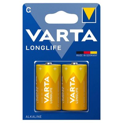 VARTA LONGLIFE, Baterie alkalické C LR14 2 ks