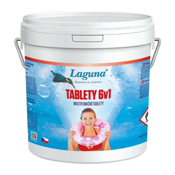Multifunkční tablety pro chlorovou dezinfekci bazénové vody LAGUNA 6v1 3,2kg