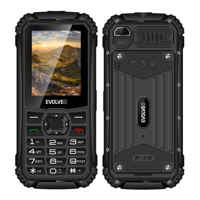EVOLVEO StrongPhone Q1, IP68 odolný Dual SIM telefon, 2,4"LCD, 1800mAh, černý