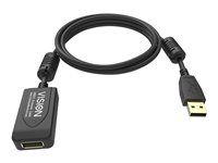 Prodlužovací šňůra USB - USB (M) do USB (F) - USB 2.0 - 5 m - aktivní inline booster - černá