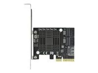 5 port SATA PCI Express x4 Card - Low Pr