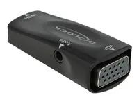 Video adaptér - HDMI se zdířkami (female) do HD-15 (VGA), mini-phone stereo 3.5 mm se zdířkami (female) - černá