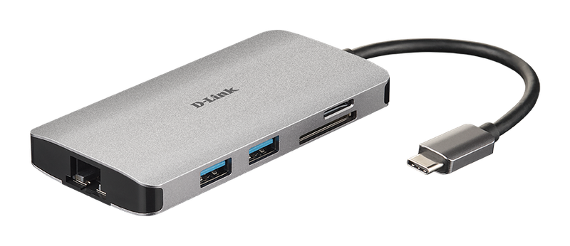D-Link 8-in-1 USB-C Hub with HDMI/Ethernet/Card Reader/Power Delivery