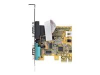 Startech 2-Port PCI Express Serial Card, Dual Port PCIe to RS232 (DB9) Serial Interface Card, 16C1050 UART, Standard or Low Profile Brackets, COM Retention, For Windows & Linux - PCIe to Dual DB9 Card (21050-PC-SERIAL-CARD) - Sériový adaptér - PCIe 2.0 nízký profil - RS-232 x 2 - žlutá