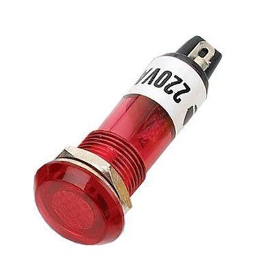 Kontrolka kulatá 230V se žárovkou, červená do otvoru 10mm HADEX