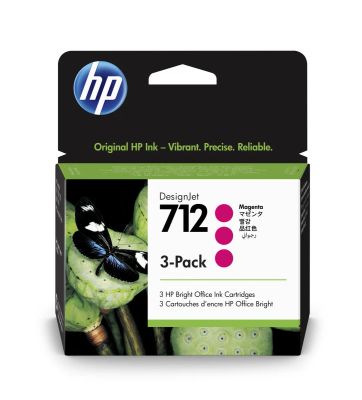HP 712 Ink. náplň purpurová, trojbalení, 3ED78A