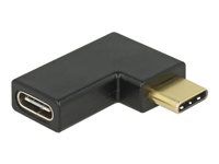 USB adaptér - USB-C (M) do USB-C (F) levý úhel - USB 3.1 Gen 2 - černá