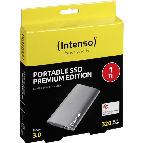 INTENSO PREMIUM, Externý SSD disk, 1TB, striebor