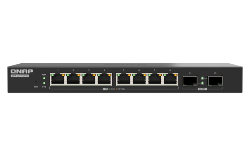 QNAP switch QSW-L2110-10T (8x 2,5GbE port, 2x 10GbE port, Lite Managed)
