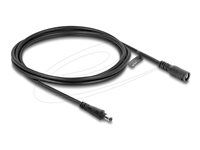 Delock - Prodlužovací šnura - DC jack 2,1 x 5,5 mm (M) do DC jack 2,1 x 5,5 mm (F) bayonet lock - 12 - 24 V - 2 m - cerná