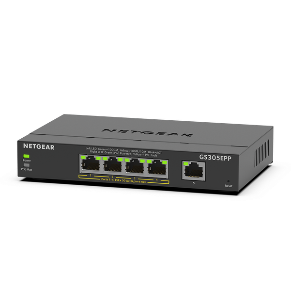 Netgear 5PT ge plus swch w/ hi-pwr poe+