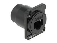 D-Type - mechanismus síťové zásuvky - RJ 45 - 1 síťová zásuvka - černá