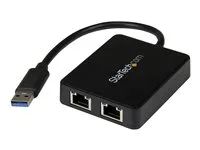 10/100/100 - USB Gigabit LAN Network NIC Adapter (USB32000SPT) - Síťový adaptér - USB 3.0 - 1GbE - 1000Base-T - 2 porty - černá