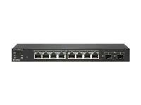 Přepínač - řízený - 8 x 10/100/1000 (PoE) + 2 x gigabitů SFP - desktop - PoE (55 W)