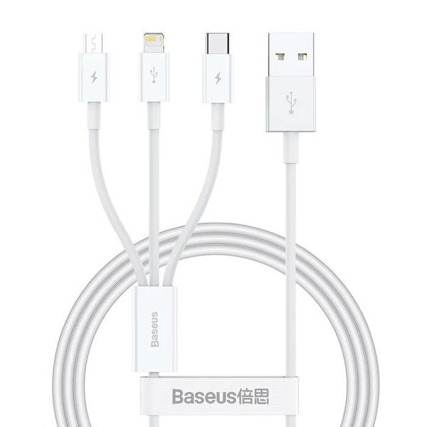 Baseus Superior Series Fast Charging Datový Kabel USB-A - USB-C/microUSB/Lightning 3.5A 0.5m Stellar