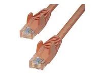 Startech - Patch kabel - RJ-45 (M) do RJ-45 (M) - 2 m - 6 mm - UTP - CAT 6 - IEEE 802.3bt Type 4 - CM - provedení bez hrbolku, stranded med, lisovaný - oranžová