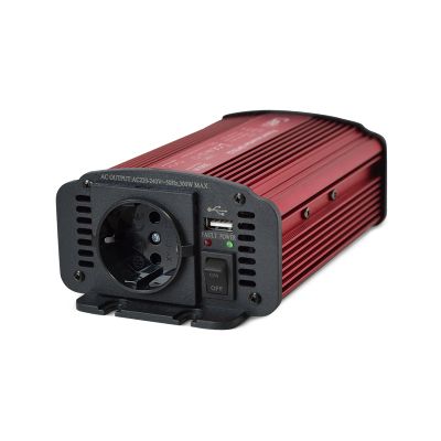 Měnič napětí GETI GPI 312 12V/230V 300W USB Schuko