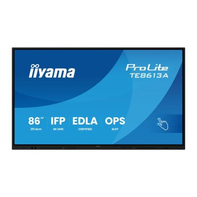 86'' iiyama TE8613A-B3AG: IPS, 4K, 40P, USB-C, EDLA