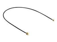 Kabel antény - MHF/U.FL zástrčka úhlový do MHF4/HSC zástrčka úhlový - 10 cm - koaxiál - černá
