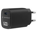 GEMBIRD Nabíječka, USB-C, 60W, LCD, černá