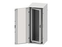 19'' stojanový rozvaděč 27U/600x600mm prosklené dveře IP20 nosnost 1200kg/1500kg světle šedý RAL7035