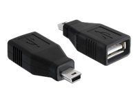 USB adaptér - USB (F) do mini-USB Type B (M) - USB 2.0 - černá