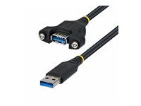 Prodlužovací šňůra USB - USB typ A (M) do USB typ A (F) - USB 3.0 / USB 3.2 Gen 1 - 2 m - pasivní, křídlové šrouby, 5 Gbps Super Speed - černá