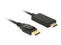 Kabel adaptéru - DisplayPort s piny (male) do HDMI s piny (male) - 1 m - trojnásobně stíněná kroucená dvoulinka - černá - pasivní