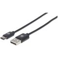 MANHATTAN Kabel, USB-A/USB-C, 0,5 m, černý