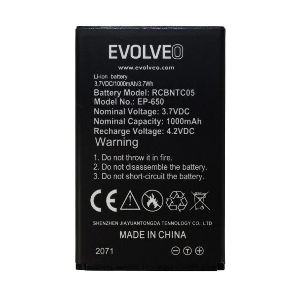 EVOLVEO orig. baterie 1000 mAh pro EasyPhone XG (EP-650)