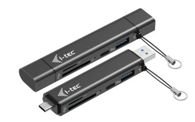 i-tec USB-C/USB-A Dongle SD/microSD card reader + 2x USB port (1x USB-A, 1x USB-C)