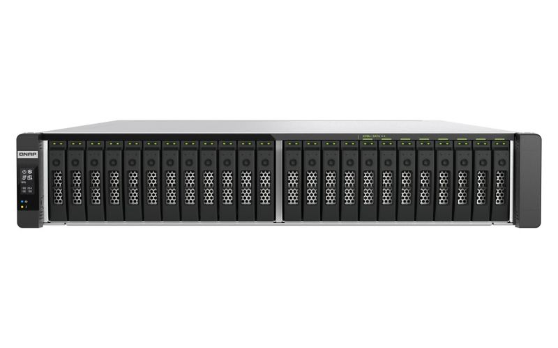QNAP TDS-h2489FU-R2-4314-128G (2x Xeon, 128GB RAM, 24x 2,5" U.2/SATA, 4x PCIe, 4x 2,5GbE, 2x 25GbE)
