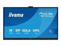 iiyama ProLite TE7513A-B3AG - 75" Trída úhloprícky (74.52" zobrazitelný) displej LCD s LED podsvícením - interaktivní digital signage - s dotyková obrazovka (multi touch) / volitelná funkce PC slotu - 4K UHD (2160p) 3840 x 2160 - cerný rám s matným povrchem
