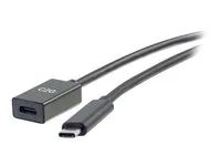 Prodlužovací USB kabel - USB-C (M) do USB-C (F) - USB 3.1 Gen 2 / Thunderbolt 3 - 3 A - 90 cm - lisovaný - černá
