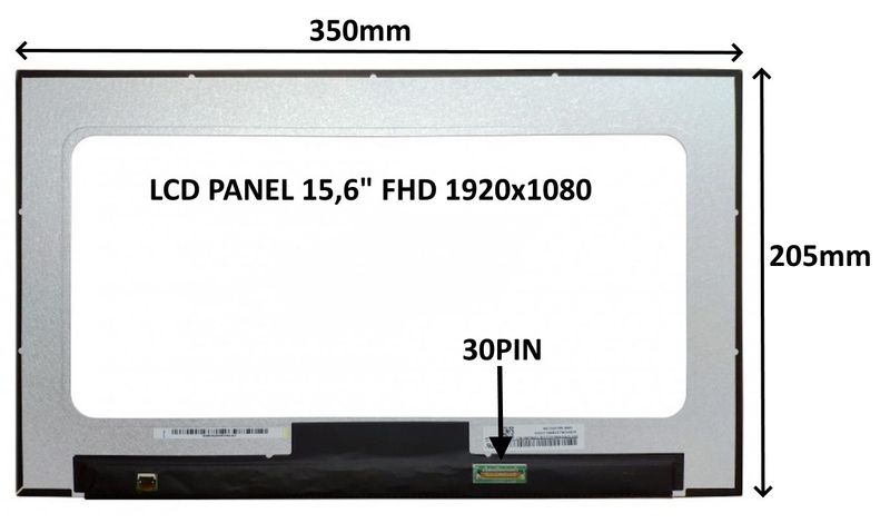 LCD PANEL 15,6" FHD 1920x1080 30PIN MATNÝ IPS / BEZ ÚCHYTŮ