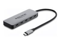 Delock - Rozbocovac - 10 Gbps, 4K, s PD 3.0 100 W - 2 x USB-C 3.2 Gen 2 + 2 x USB-C + 1 x USB-C (napájení) - desktop
