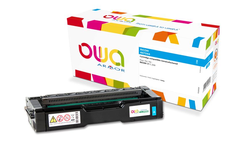 OWA Armor toner kompatibilní s RICOH 407544, 1600st, modrá/cyan