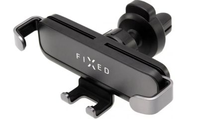 Kompaktný univerzálny držiak FIXED Gravity s uchytením do mriežky ventilácie alebo na palubnú dosku, antracitový